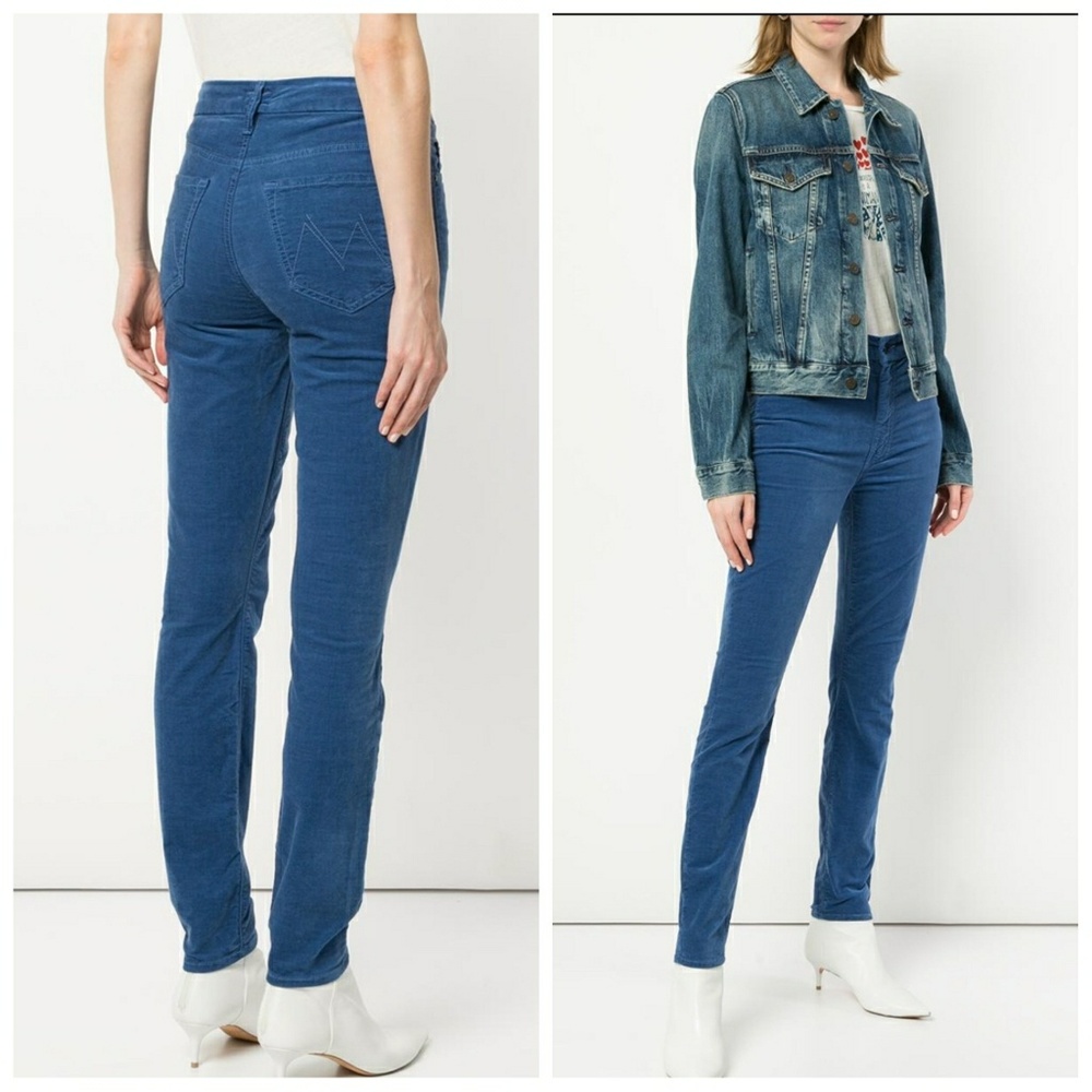 Mother High Waisted Looker Skinny Velvet Jeans 28"